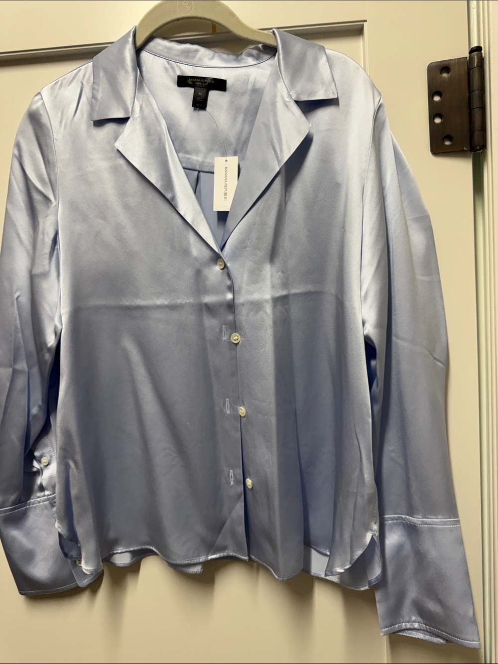 Banana Republic Light Blue Satin Blouse